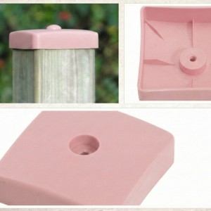 Capuchon de protection rose pastel pour poteau de barre fixe, capuchon en plastique 9 × 9 cm
