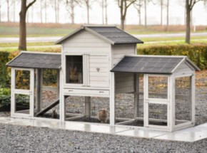 Prestige Medium avec double enclos gris clair anti-rongeage 299x90x150 cm