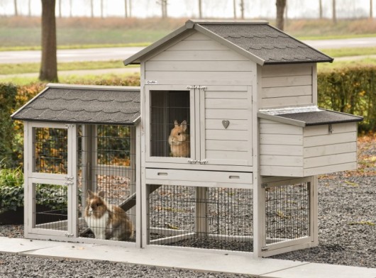 Prestige Medium gris clair avec enclos et nichoir 229x90x150 cm