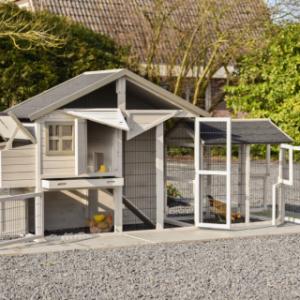 Poulailler Holiday Medium avec pondoir et extra enclos | avec plusieurs portes