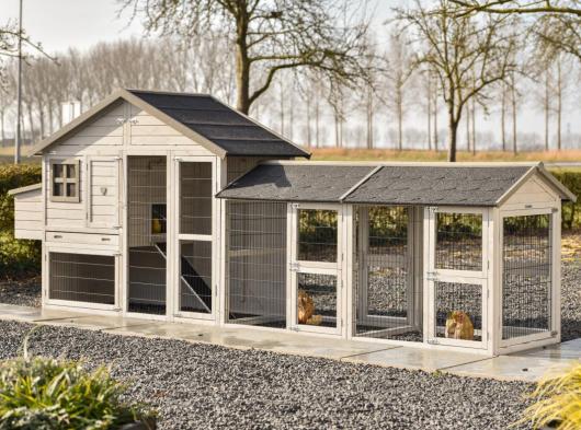 Poulailler Holiday Medium avec 2 enclos et pondoir 400x88x151cm