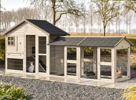 Clapier pour lapin Holiday Medium avec 2 enclos 375x88x151cm