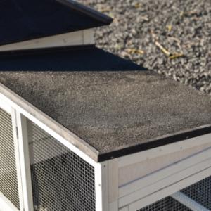 Le toit de l’enclos d’extension est recouvert de feutre bitumé