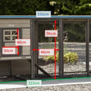 Tailles différentes du clapier pour lapin Judy