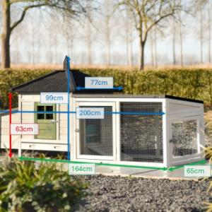 Poulailler Ambiance Small avec enclos avec toit bitumé 200x77x99cm
