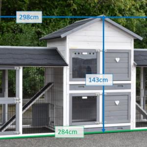 Tailles différentes du clapier pour cochon d'inde Double Medium