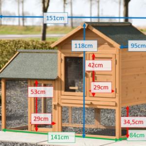 Tailles différentes du clapier pour lapin Action