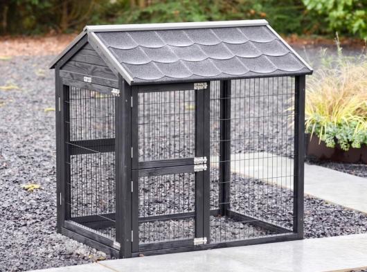 Enclos intermédiaire Space Large Black anti-rongeage 125x83,5x129,6cm