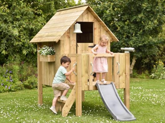 Maison de jeu Dream 60 avec toboggan JoyPet · Bois d’épicéa imprégné