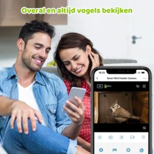 Nichoir à oiseaux Sanilu avec caméra et panneau solaire | Avec l’application pratique, vous pouvez voir ce qui se passe dans le nichoir