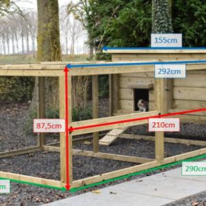 Tailles différentes du clapier pour lapin Eggy avec enclos