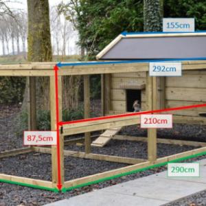 Tailles différentes du clapier pour lapin Eggy avec enclos