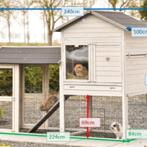 Tailles différentes du clapier pour lapin Prestige Large