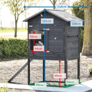 Tailles différentes du clapier pour lapin Prestige Large