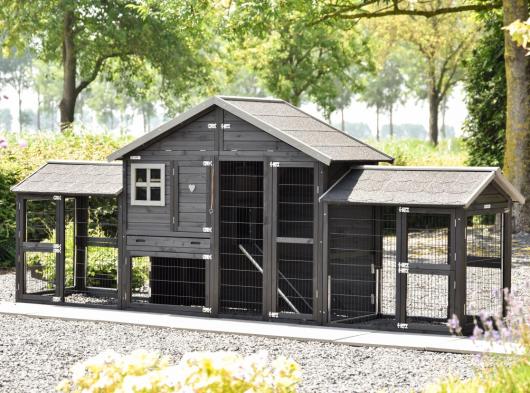 Clapier pour lapin Holiday Medium Black Double 374x88x151cm