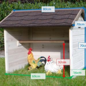 Tailles différentes de l'abri pour poules
