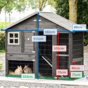 Tailles différentes du clapier pour lapin Holiday Medium