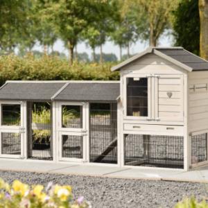 Clapier pour lapin Prestige Small Light-grey avec 2 enclos