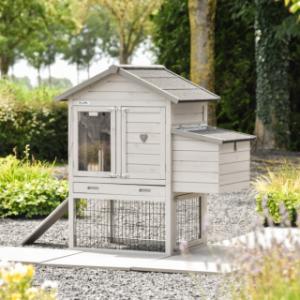 Poulailler Prestige Small Light-grey avec pondoir · 114x72x122cm