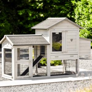 Poulailler Prestige Small Light-grey est étendue avec un enclos Space Small