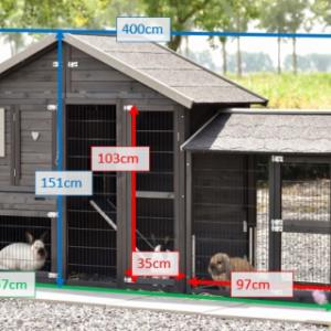 Tailles différentes du clapier pour lapin Holiday Medium