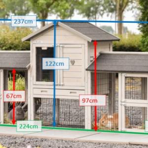 Tailles différentes du clapier pour lapin Prestige Small