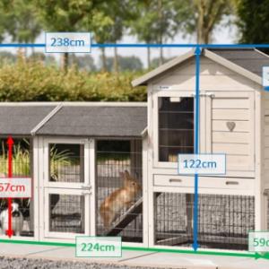 Tailles différentes du clapier pour lapin Prestige Small