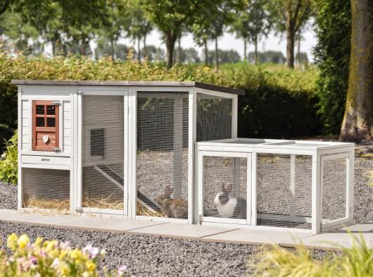 Clapier pour lapin Julia Terra avec enclos additive 268x75x104cm
