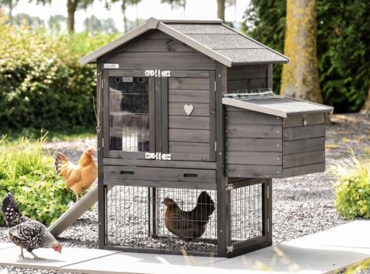 Poulailler Prestige Small Black avec pondoir · 114x72x122cm