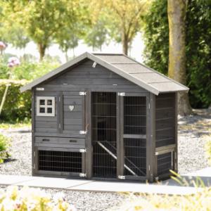 Clapier pour lapin Holiday Small Black 154x73x128cm