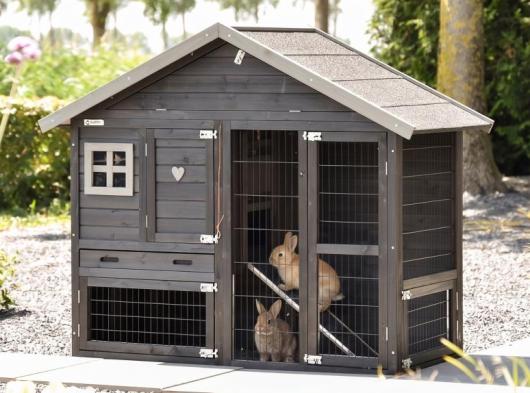 Clapier pour lapin Holiday Small Black 154x73x128cm