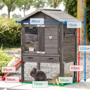 Tailles différentes du clapier pour lapin Prestige Small