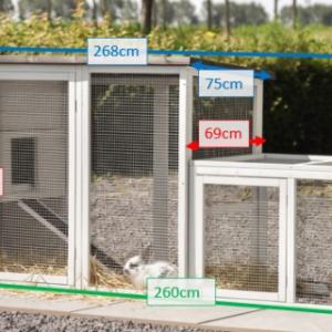 Tailles différentes du clapier pour lapin Julia