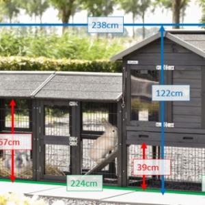 Tailles différentes du clapier pour lapin Prestige Small