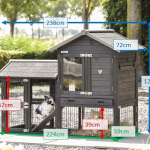 Tailles différentes du clapier pour lapin Prestige Small