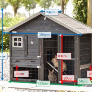 Tailles différentes du clapier pour lapin Holiday Small