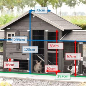Tailles différentes du clapier pour lapin Holiday Small