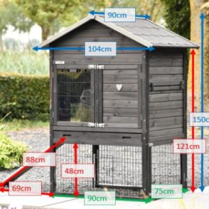Tailles différentes du clapier pour lapin Prestige Medium