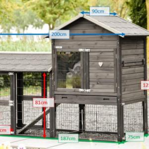 Tailles différentes du clapier pour lapin Prestige Medium