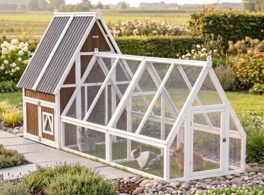 Clapier Pip avec enclos 130x385x180cm