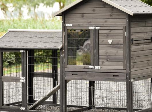Ensemble d'isolation en plexiglass · pour clapier pour lapin Prestige Medium avec enclos Space Medium