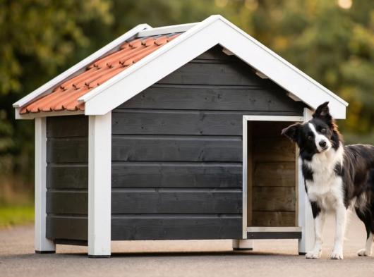 Niche pour chien Reno noire / blanche