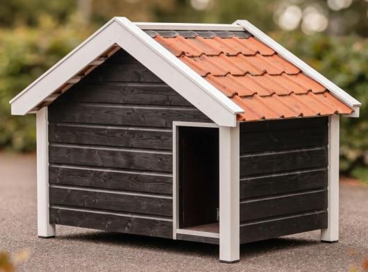 Niche pour chien Snuf noir/blanc isolée 176x126x140cm
