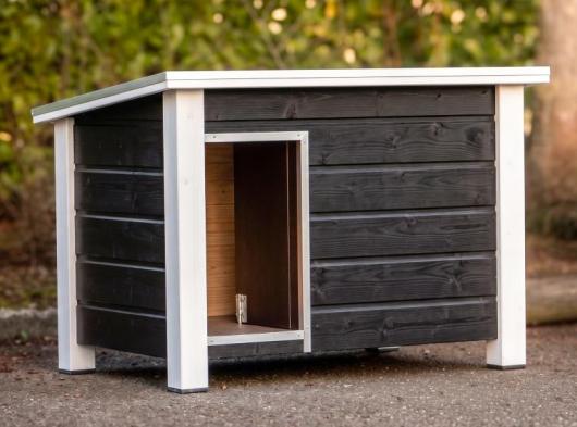 Niche pour chien isolée Ferro noir/blanc 129x85x85cm