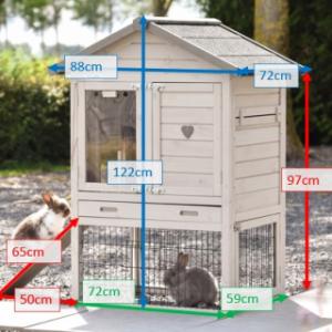 Tailles différentes du clapier pour lapin Prestige Small