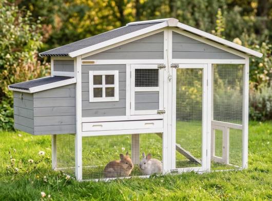 Clapier pour lapin Niels avec pondoir 187x72x120cm