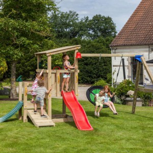 Équipment de jeux Cascade 90 avec toboggans et balançoire