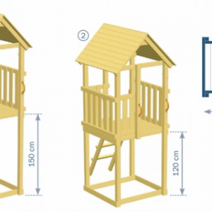 Équipment de jeux Kiosk bas | dimensions