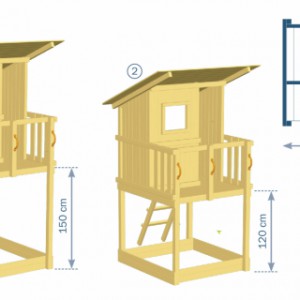 Tour de jeu Beach hut est disponible dans 2 hauteurs de plate-forme différentes