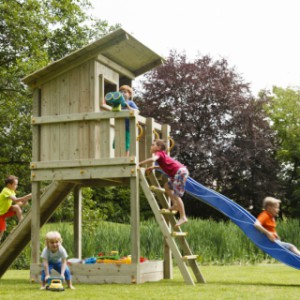 Équipment de jeu Beach hut est livré avec 2 toboggans